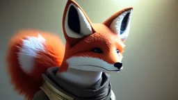 a sci-fi cute little fox head