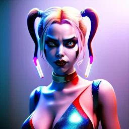 Harley Quinn, photo studio, concept art, realistic image, smooth, unreal engine 5, ray tracing, RTX, lumen lighting, ultra detail, volumetric lighting