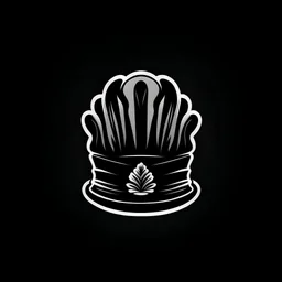 create a chef hat logo like vector style with black color