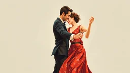 Man and woman in their thirties dancing swing, Art