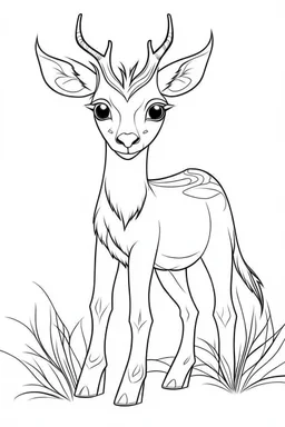 outline art for cute impala coloring pages with caves, white background, sketch style, full body, only use outline, mandala style, clean line art, white background, no black shadows and clear and well