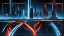 tron legacy movie, city of lights blue, red and orange, programs,