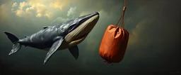 two whale as punching bag, painted by Rembrandt