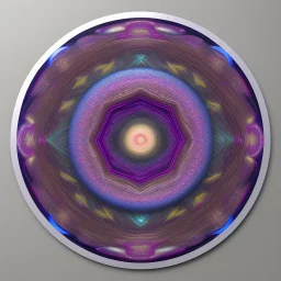 circular sticker on white background, with big psychedelic multicolor eyes, Optical Illusion, gradients multicolor, circular intricated Pattern render, HD, 3D , Unreal engine, solids, highly detailed, vibrant colors, spheres, Unreal Engine, octane render, centered