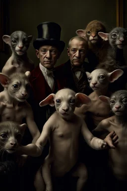 many Photorealistic Flea Circus contortionistic adorable creatures: group selfie: photography by Annie Liebowitz: ultra high definition, intricate details, 8K --ar 3:2