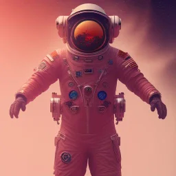 Midjourney style of detailed and intricate skull wearing red sunglasses| wearing cosmonaut suit| portrait and science fiction theme| aurora lighting| nebula and stars| stunning environment| volumetric lighting| vibrant