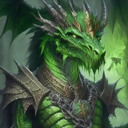 Morvorax, God of Wealth, Power, and Corruption, an ancient green dragon