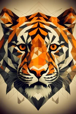 geometric abstract art symbolizing tiger