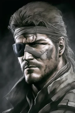 Portrait of Solid Snake, from the Metal Gear saga
