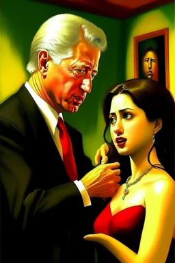 President Bill Clinton painted smacking small woman monica lewisnki