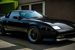 black Porsche 944 with tinted windows matte black paint