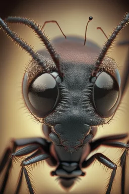 portrait of ant in microscope