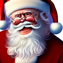 Down syndrome Santa drooling, portrait, 8k resolution