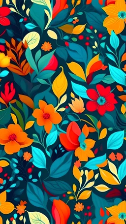 Seamless floral patterns, repeating patterns design, fabric art, flat illustration, Vector, 4K, Art station, digital print, highly detailed clean, vector image, photorealistic masterpiece, realistic flowers, flat background, isometric, bright vector, white background, 500 leaf, bright color, beautiful