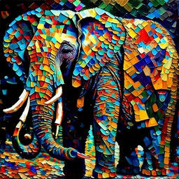 Listen said the elephant It is conservation time. Salvador Dali style, painting, patchwork, cosmic Modifiers: highly detailed fantastic view colourful quilling Leonid Afremov cosmic painterly patchwork