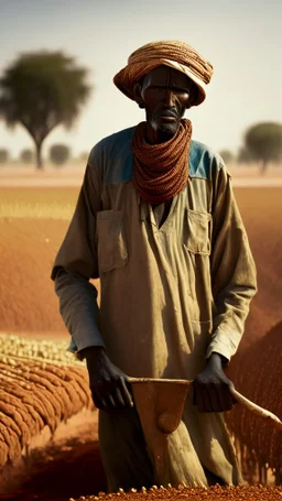 Sudanese man farming