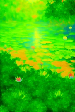 impressionism nature peace communication compassion tranquility water lillies birds