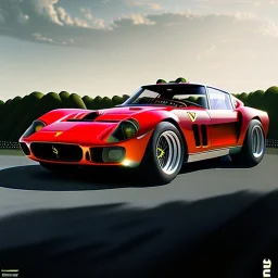 fullbody Drawing of 'Ferrari 250 GTO',intricate detail,by andrea bonelli,Kilian Eng,Ohrai,evan lee,three quarters view, toned colors,16k