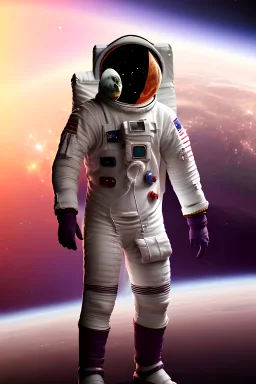 astronaut in coloful space