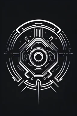 vector simple minimalistic monochromatic science-fiction techno cyberpunk symbol for the CUSTOM GAME