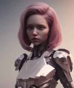 Realistic style at cgsociety by wlop, full body, ilya kuvshinov, krenz cushart, greg rutkowski, trending on artstation.zbrush sculpt colored, octane render in maya, houdini vfx.realistic sci-fi dystopia heroine, short clothed, expressing joy, pink hair, deep eyes.oil painting.cinematic attractive atmosphere, sharp focus, soft volumetric studio lighting.