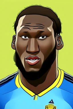 Romelu Lukaku Belgian football player ,cartoon 2d