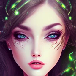 Brunette Girl Fairy Green eyes