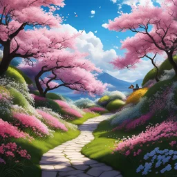 Spring beautiful nature,flowers,sakura,style Kobi Whitmore,Kandinsky,Fragonard,Joan Miró,photorealistic concept art,ultra hd,realistic,vivid colors,high detail,UHD drawing,pen and ink,perfect composition,beautiful detailed intricate crazy detailed octane rendering trends on artstation,8k art photography,photorealistic concept art,soft natural volumetric cinematic perfect light
