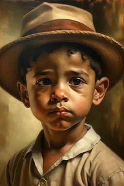 cuban little boy from the front portret painting neoclassism