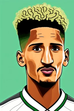 William Saliba French football player ,cartoon 2d