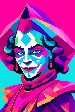 vaporwave jester female digital art