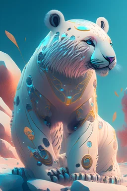 bunny camel civet polar bear leopard ,highly detailed, nymphaea, 8 k hd resolution, sazabi, biomechanical, bandai box art, zaku, by beeple, cyril rolando, zaha hadid, artgerm