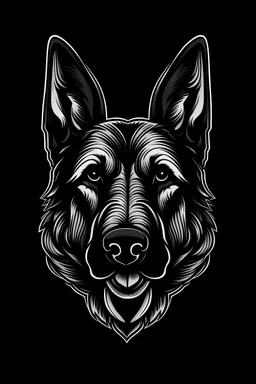 make an image for a logo include a german shepherd bite a sleeve make it as a sketch