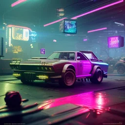 cyberpunk army truck,cyberpunk 2077,center composition, ultra realistic,shiny, smooth, studio quality, octane render, Surrealism, Triadic colour scheme,glow-stick, ambient lighting,nightclub lighting, polaroid, 100mm, --ar 1:1 --v4