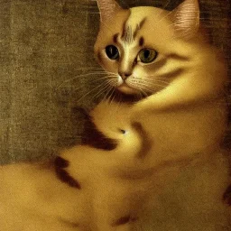 a cat picture in daVinci art style