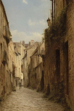 Adolphe-Félix Cals (1810–1880), Honfleur Alley (1877), oil on canvas, 43 x 59 cm, Private collection. The Athenaeum.