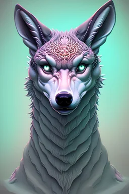 Deer wolf slime alien, intricate detail,toned colors,16k