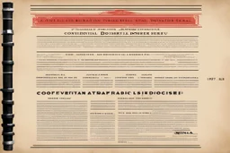 A vintage confidential dossier character sheet, styled as a 1930s intelligence bureau file printed on aged ivory paper with archival wear. Layout: large distressed red brush-lettered name "MONA LISA" in the upper left small black typewriter text above it reading "CONFIDENTIAL DOSSIER." faded red stamped file code beside the header: FILE No. ML-37-Ω black typewriter underline rules alias line beneath the name: AKA: The Crimson Courier small illustration of an Ouroboros alongside a discreet intell