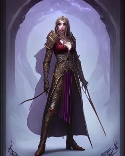 D&D character, female, vampire, druid, galaxy cloak