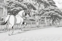 Lipizzaner, Vienna, model style, hyper realistic, extremely accurate, delicate, extremely detailed, manga style, wide-angle, open aperture, superfine pencil
