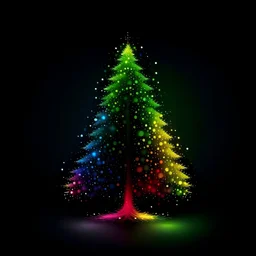 Create Christmas tree rainbow and colour black background