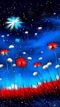 红蓝色星空背景上的牡丹花绘画， 鲜艳水墨画，上趋势，意境美，摄影风格，高度清晰，高细节，细节绘画，植物形态学，雪中的牡丹花， 8k