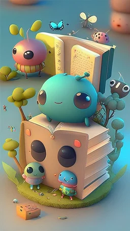 Cute and adorable cartoon, surrealism, super cute, trending on artstation,Toys 3D, kawaii,blind box of a cute no book, How to Start a Story Without an End,Book Exhibition, Searching for a Beetle,players had to explore a world where the laws of cause and effect are constantly being rewritten? In this game, players would have to navigate a world where their actions may have unexpecte