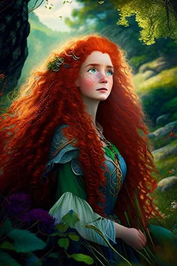 Princess Merida in beautiful nature