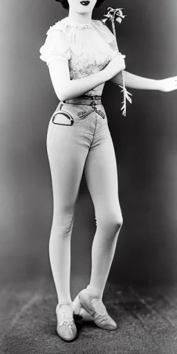 Ziegfeld Girl on jeans walking