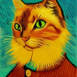 portrait of a Cat Vincent van Gogh style