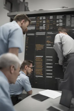 operators looking at a huge maintenance schedule