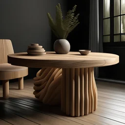 Table inspired by the rounded pasta concept