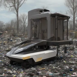 An autonomous electric recreational vehicle consisting of a platform on which residential waste is placed