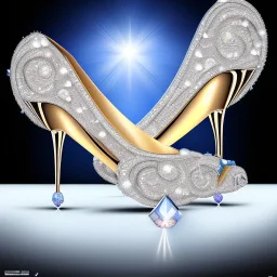 swarovski crystal, one glass slipper, intricate, photorealistic,